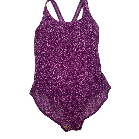 L.L. Bean Purple One Piece Swimsuit UPF 50+ Sun Protection Women's Size 14 Reg - Picture 2 of 9